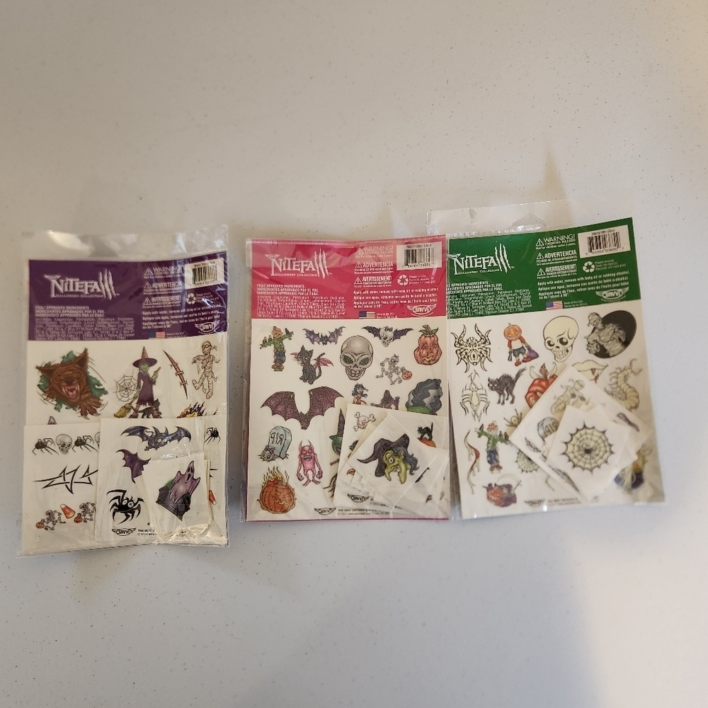Nitefall Halloween Temporary Tattoos Trick or Treat Nite Glow Sealed New Spooky - Picture 6 of 6